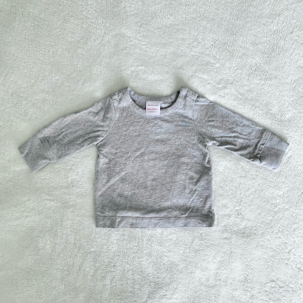 Hanna Anderson Long-Sleeve Shirt in Heather Grey, Size 3-6M